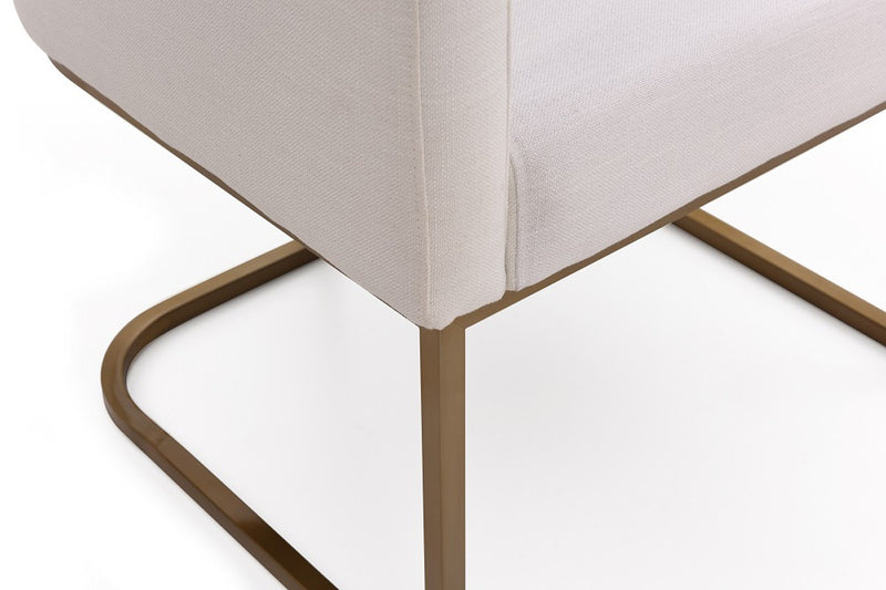 Modrest Yukon Modern Fabric and Antique Brass Dining Chair