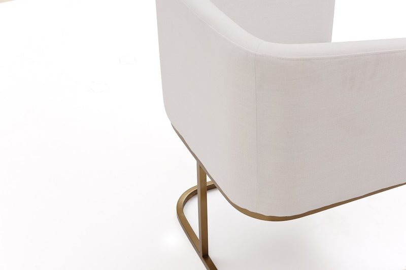 Modrest Yukon Modern Fabric and Antique Brass Dining Chair