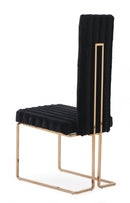 Modrest Kingsley Modern Black & Rosegold Dining Chair (Set of 2)