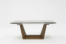 Modrest Babia Modern Smoked Glass & Walnut Extendable Dining Table