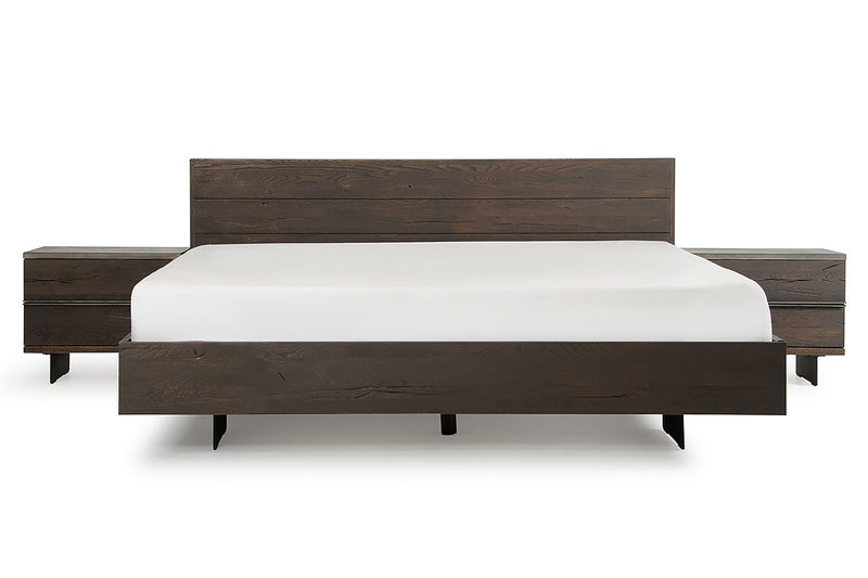 Modrest Selma Modern Dark Aged Oak Bed