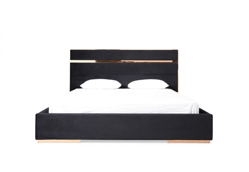 Nova Domus Cartier Modern Black & Rosegold Bedroom Set