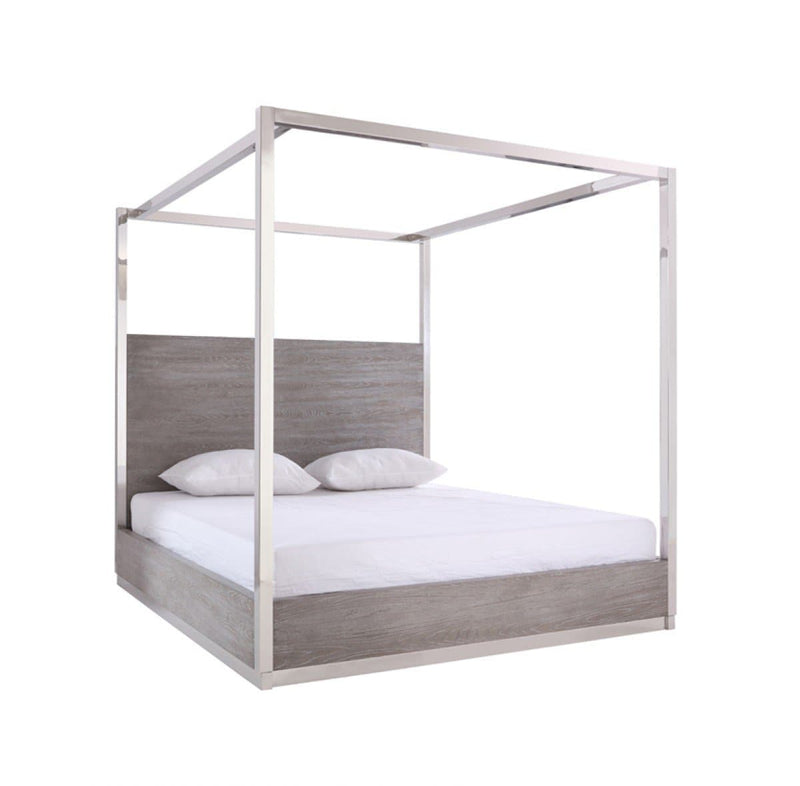 Modrest Arlene Modern Grey Elm & Stainless Steel Bedroom Set