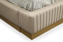 Modrest Aspen Modern Beige Bonded Leather & Gold Bed
