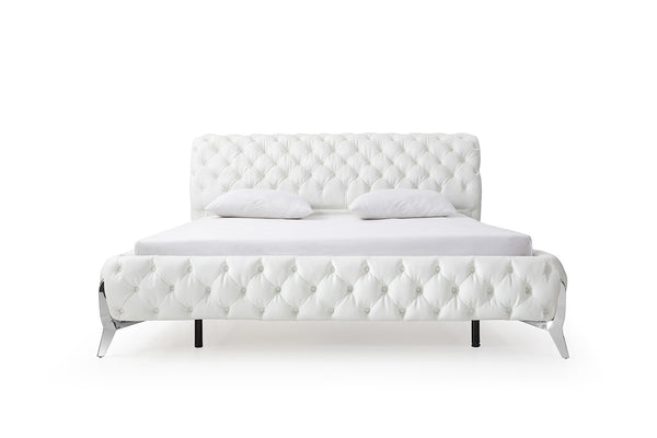 Modrest Legend Modern White Bonded Leather Bed