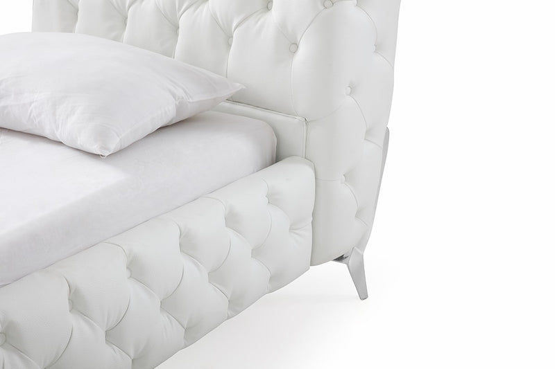 Modrest Legend Modern White Bonded Leather Bed
