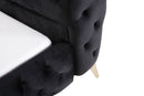 Modrest Legend Modern Black Velvet & Gold Bed