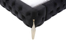 Modrest Legend Modern Black Velvet & Gold Bed