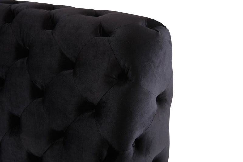 Modrest Legend Modern Black Velvet & Gold Bed