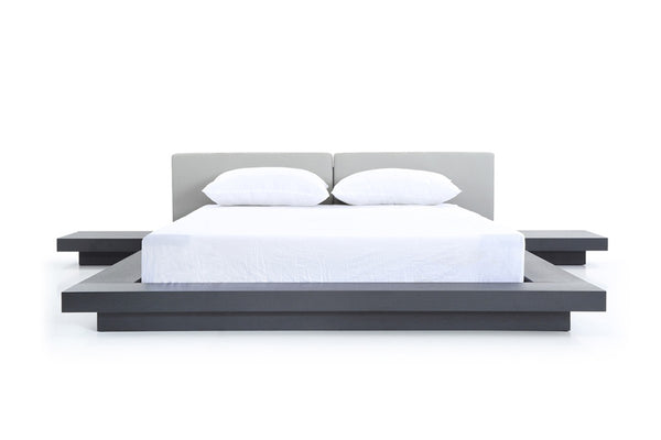 Modrest Opal Modern Wenge & Grey Platform Bed