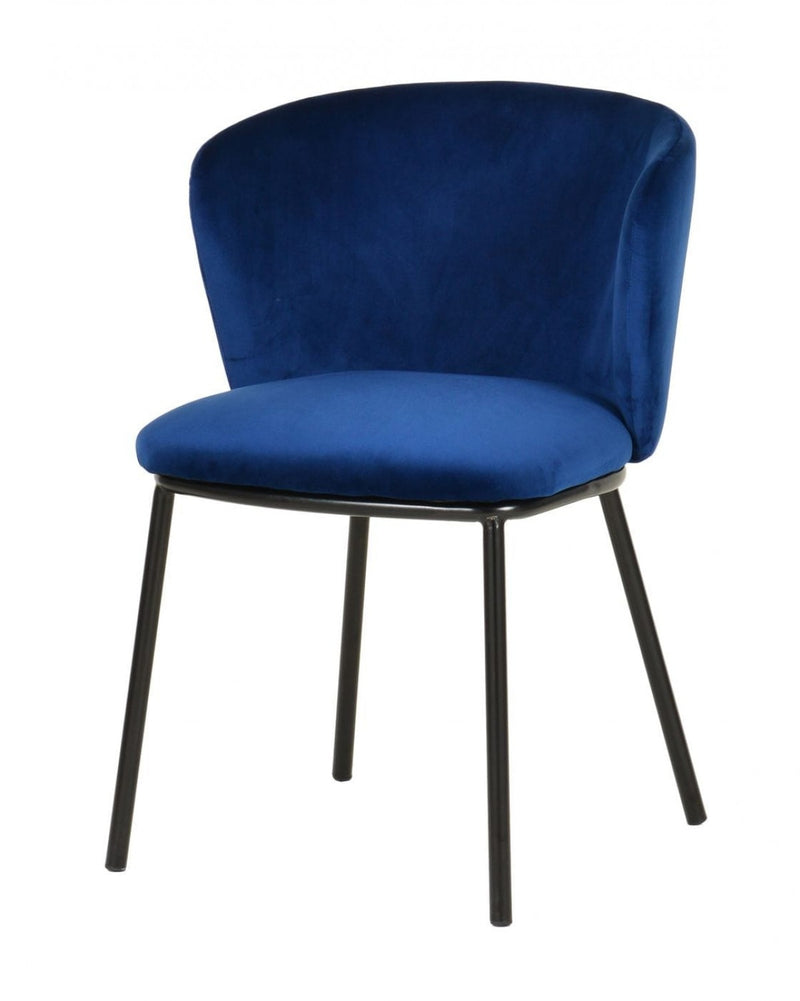 Modrest Bessie - Modern Blue Velvet Dining Chair (Set of 2)