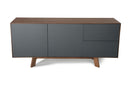 Modrest Weylyn Modern Charcoal Grey & Walnut Buffet