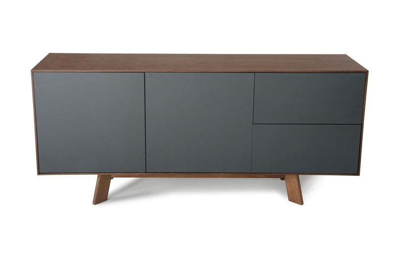 Modrest Weylyn Modern Charcoal Grey & Walnut Buffet