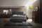 Modrest Addison Mid-Century Modern Grey Fabric & Walnut Bed