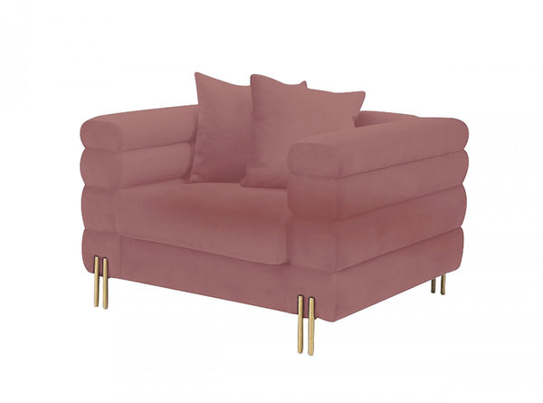 Divani Casa Branson - Pink Velvet Accent Chair