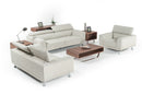 Divani Casa Brustle Modern Light Grey Eco-Leather Sofa Set