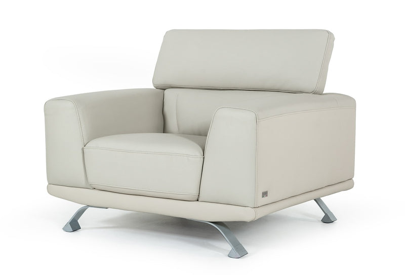 Divani Casa Brustle Modern Light Grey Eco-Leather Sofa Set