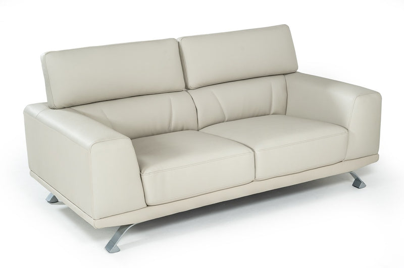 Divani Casa Brustle Modern Light Grey Eco-Leather Sofa Set