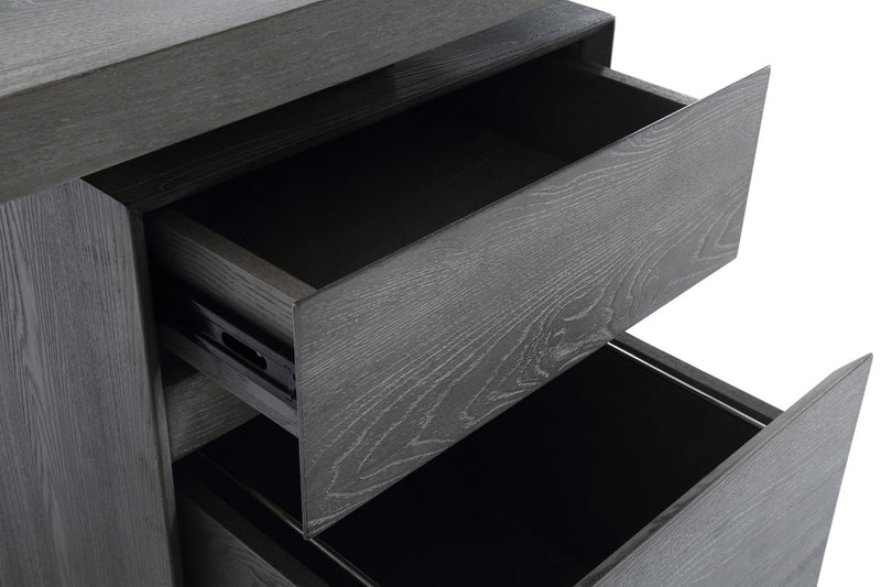 Modrest Carson Modern Grey Elm & Stainless Steel Desk