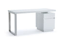 Modrest Carson Modern White & Stainless Steel Desk