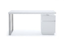 Modrest Carson Modern White & Stainless Steel Desk