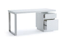 Modrest Carson Modern White & Stainless Steel Desk