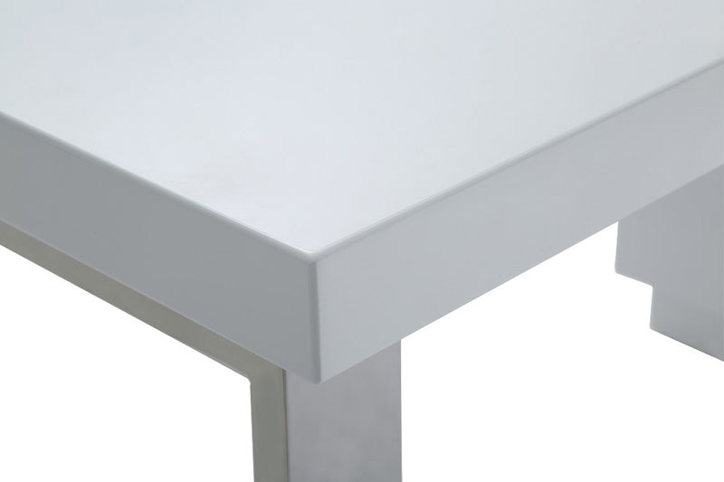 Modrest Carson Modern White & Stainless Steel Desk