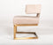 Modrest Calvo Modern Off-White Velvet & Brass Dining Chair
