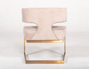 Modrest Calvo Modern Off-White Velvet & Brass Dining Chair