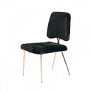 Candace - Modern Black Faux Fur Dining Chair (Set of 2)