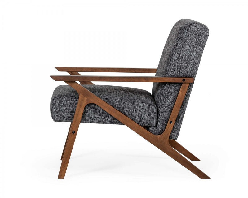 Modrest Candea - Mid-Century Walnut and Grey Loveseat