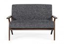 Modrest Candea - Mid-Century Walnut and Grey Loveseat