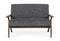 Modrest Candea - Mid-Century Walnut and Grey Loveseat
