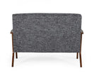 Modrest Candea - Mid-Century Walnut and Grey Loveseat