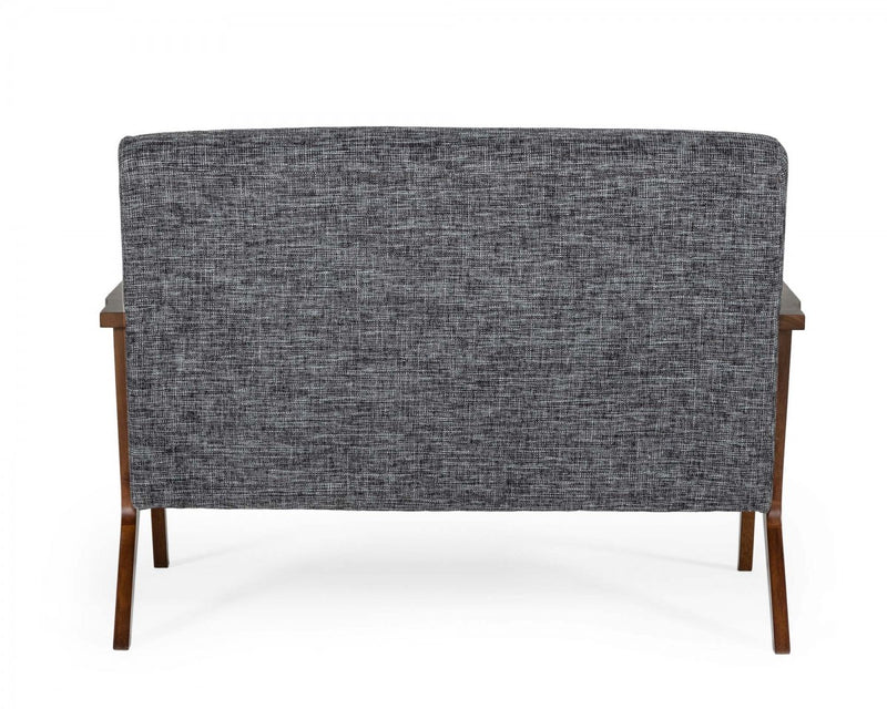 Modrest Candea - Mid-Century Walnut and Grey Loveseat