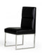 A&X Carla - Modern Black Leatherette Dining Chair (Set of 2)