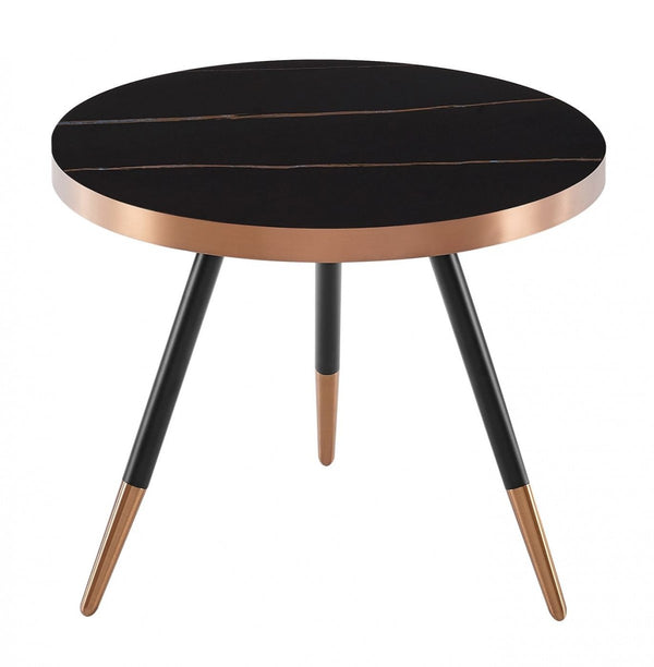 Modrest Cayson - Modern Black Ceramic Small Coffee Table  by Hollywood Glam