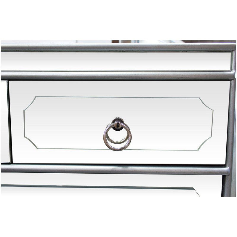 Simplicity Mirrored 5 Drawer Hall Chest – Hollywood Glam Furnitures