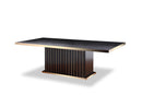 A&X Talin Modern Black Crocodile & Rosegold Dining Table  by Hollywood Glam