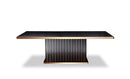 A&X Talin Modern Black Crocodile & Rosegold Dining Table  by Hollywood Glam