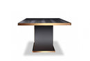 A&X Talin Modern Black Crocodile & Rosegold Dining Table  by Hollywood Glam