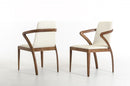 Modrest Falcon Modern Walnut and Cream Dining Chair