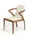 Modrest Falcon Modern Walnut and Cream Dining Chair
