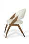 Modrest Lucas Modern Cream & Walnut Dining Chair
