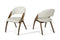 Modrest Lucas Modern Cream & Walnut Dining Chair