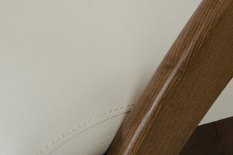 Modrest Lucas Modern Cream & Walnut Dining Chair
