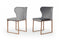 Modrest Chadwick Modern Grey Velvet & Rosegold Dining Chair