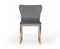 Modrest Chadwick Modern Grey Velvet & Rosegold Dining Chair