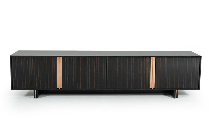 Modrest Chadwick Modern Ebony & Rosegold TV Stand