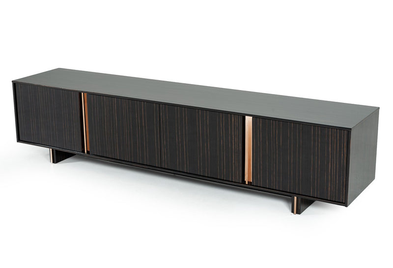 Modrest Chadwick Modern Ebony & Rosegold TV Stand